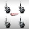 Service Caster 3'' SS Soft Rubber Swivel 3/4'' Expanding Stem Caster Set with Brake, 4PK SCC-SSEX20S314-SRS-TLB-34-4 - alternate 4